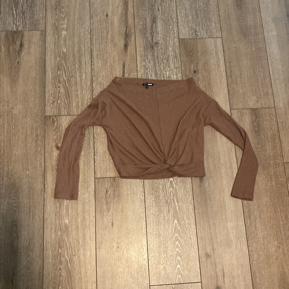 Brown off the shoulder top